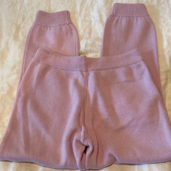NWT Love Shack Fancy Tristan Pink Knit Sweat Pants/Joggers. Size XS. Cashmere. - Picture 15 of 15